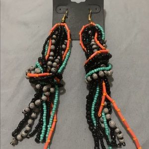 Multi colored beaded earrings